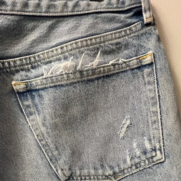 Agolde Light Blue Distressed Jean Shorts - Picture 7 of 11